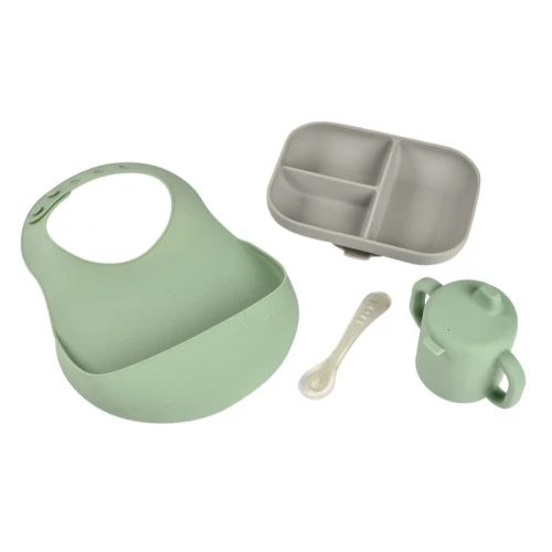 Столовый набор Beaba Essentials Grey/Sage Green купить в Кишиневе