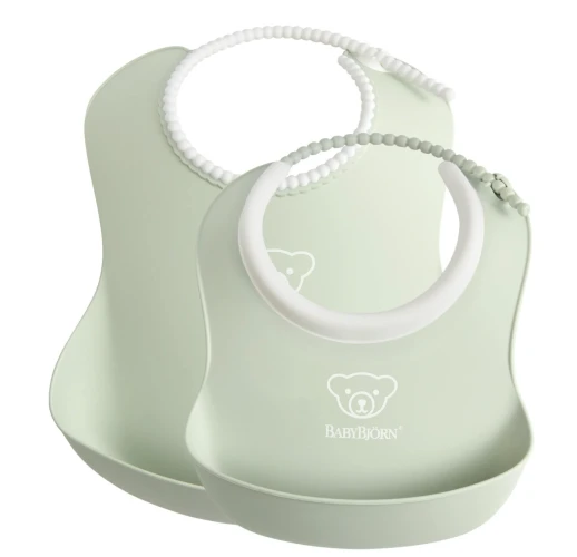 Слюнявчик из силикона BabyBjorn powder green, 2 шт купить в Кишиневе