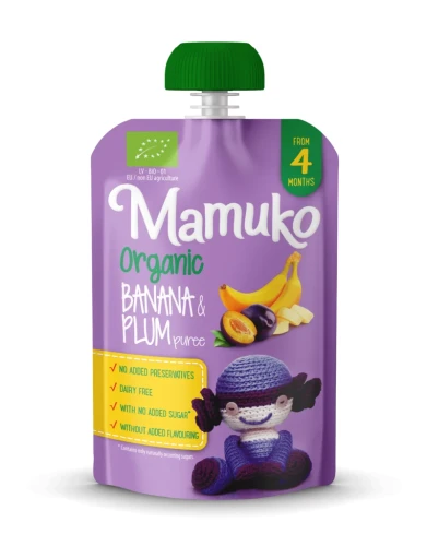 Piureu Mamuko de banane și prune organic (de la 4 luni +), 100g cumpăra în Chișinau