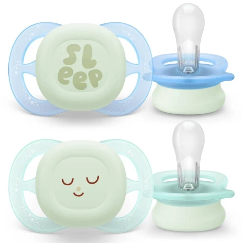 Suzeta ortodontică din silicon Philips Avent Ultra Start Nighttime (0-2 luni), 2 buc. cumpăra în Chișinau