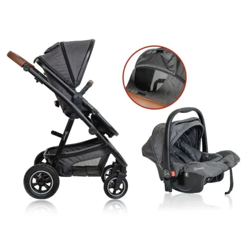 Коляска 3 в 1 BabyGo Simplex Grey Melange купить в Кишиневе