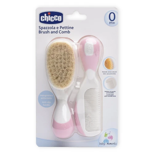 Set perie naturală și pieptene Chicco Pink cumpăra în Chișinau
