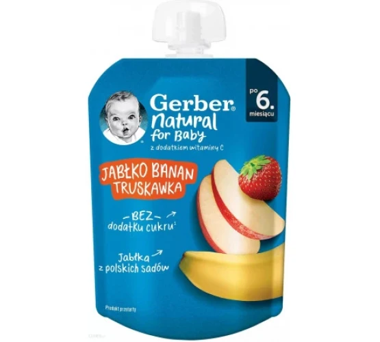 Пюре Gerber Яблоко-банан-клубника (6 мес+), 80 г купить в Кишиневе