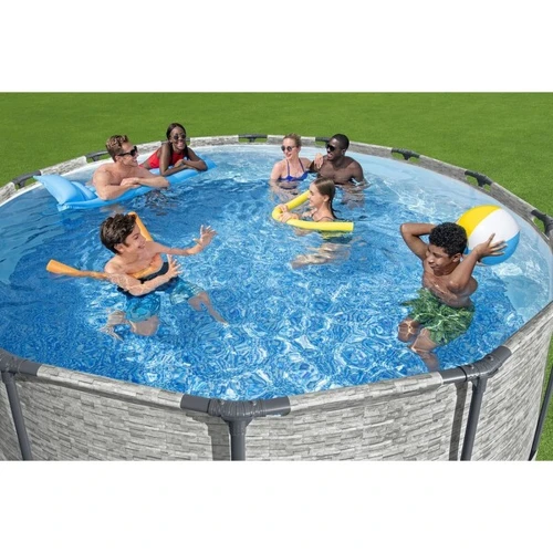Piscină cu cadru metalic Bestway Steel Pro Max 427x122 cm, 15232 litri, cu pompă de filtrare, gri cumpăra în Chișinau
