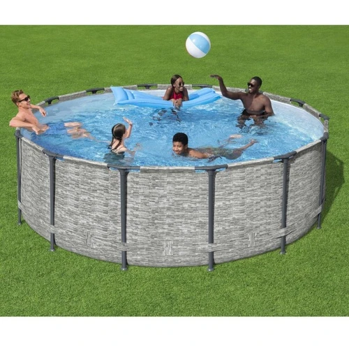 Piscină cu cadru metalic Bestway Steel Pro Max 427x122 cm, 15232 litri, cu pompă de filtrare, gri cumpăra în Chișinau