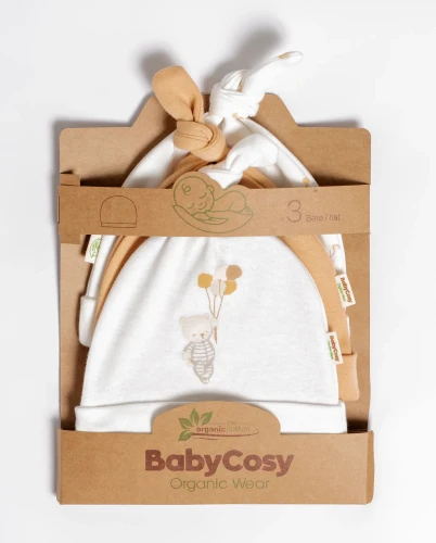 Căciulă BabyCosy Ivory & Orange, 3 buc. cumpăra în Chișinau