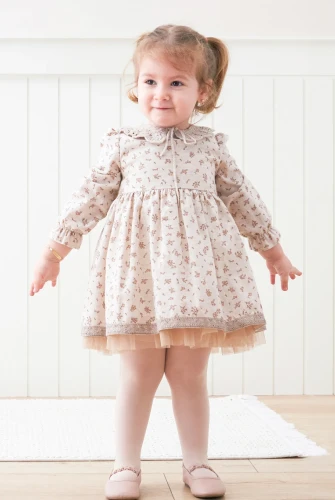 Rochiță cu mânecă lungă Mymio Elegance Flower Beige (6-9L) cumpăra în Chișinau