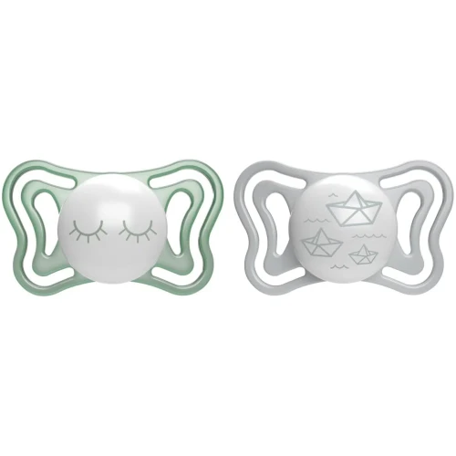 Suzetă ortodontică din silicon Chicco PhysioForma Light Glow in the dark (16-36 luni), 2 buc. cumpăra în Chișinau