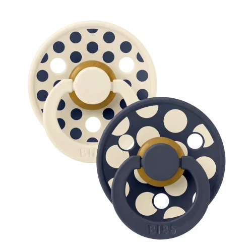 Круглые латексные соски Bibs Polka Ivory & Deep Space (6-18 мес.), 2 шт. купить в Кишиневе