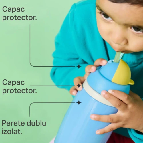 Cană cu pai Tommee Tippee Insulated Straw Pink (12 luni+), 266 ml cumpăra în Chișinau