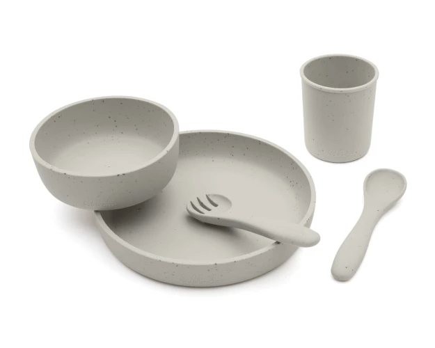 Set de masă cu 5 piese Kikkaboo Platinum Silicone Sand Beige cumpăra în Chișinau
