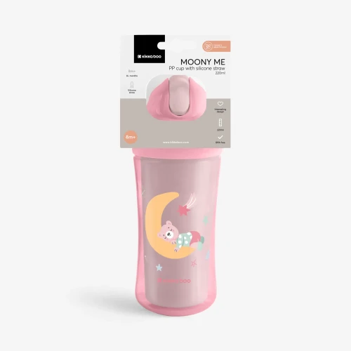 Поильник с трубочкой Kikkaboo Moony me Pink (8 мес.+), 220 мл купить в Кишиневе