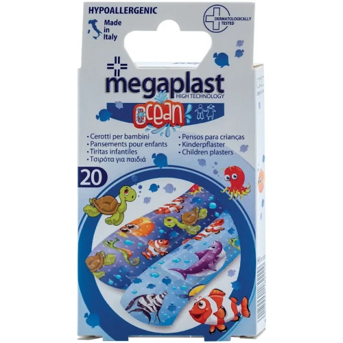 Пластырь Megaplast Ocean Синий, 6x2 см, 20 шт купить в Кишиневе