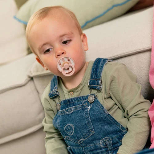 Пустышка круглая латексная Bibs Block Blush & Ivory, 0-6 мес. купить в Кишиневе