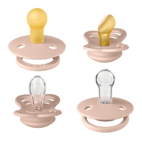 Набор из 4 пустышек из латекса и силикона Bibs Try-it Blush, 0-6 мес. купить в Кишиневе