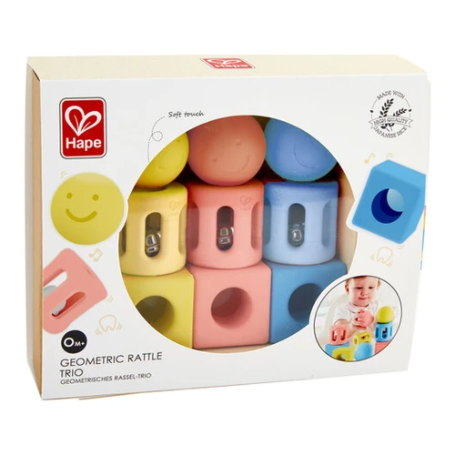 Набор погремушек Hape Geometric Rattle Trio, 9 предметов купить в Кишиневе