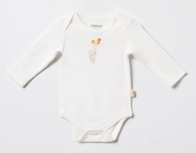 Боди с длинным рукавом BabyCosy Ivory & Orange, 2 шт. (6-9М) купить в Кишиневе