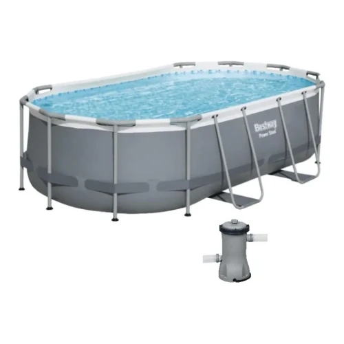 Каркасный бассейн Bestway Power Steel овальный 427x250x100 см, 7250 литров, с фильтрующим насосом купить в Кишиневе