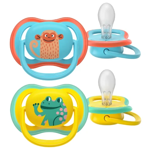 Ортодонтические силиконовые соски Philips Avent Ultra Air Blue & Yellow (18 мес.+), 2 шт. купить в Кишиневе