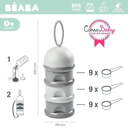 Recipient lapte praf Beaba Grey, 4x110 ml cumpăra în Chișinau