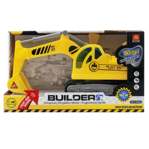 Excavator Wenyi cu fricțiune (lumini/sunete), scara 1:20 cumpăra în Chișinau