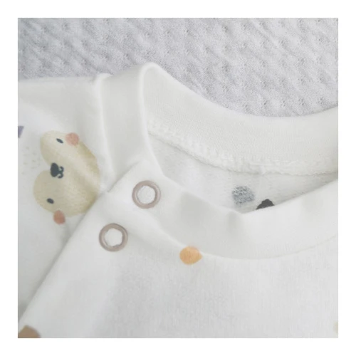 Комбинезон для сна для малыша Minikin Happy Baby, молочный с мордочками зверушек, р.80 купить в Кишиневе
