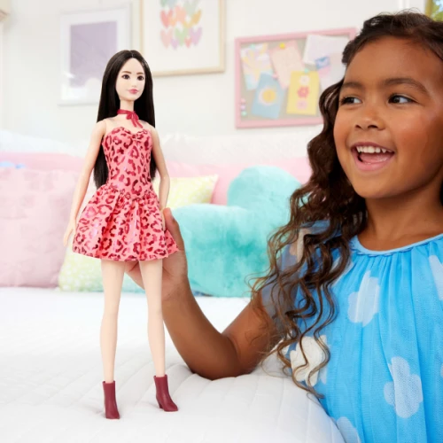 Păpușă Barbie Fashionistas în rochie roz cu imprimeu leopard, 30 cm cumpăra în Chișinau