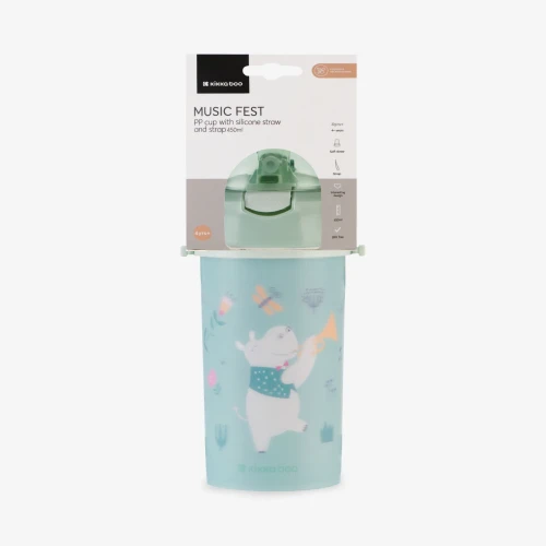 Cană cu pai și curea Kikkaboo Music Fest Mint (8 luni+), 450 ml cumpăra în Chișinau