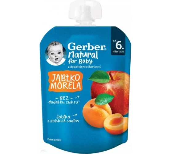 Пюре Gerber Яблоко-абрикос (6 мес+), 80 г купить в Кишиневе