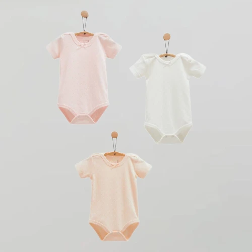 Боди с коротким рукавом Caramell Basic Pink, 3 шт. (6-9М) купить в Кишиневе