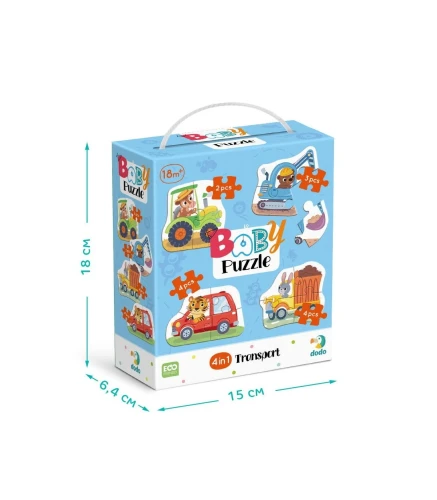 Puzzle educativ Dodo Baby 4 in 1 Transport, 13 elemente cumpăra în Chișinau