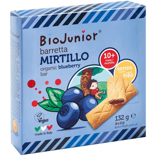 Батончик из пшеницы BioJunior с черникой (10 мес+), 132 гр купить в Кишиневе
