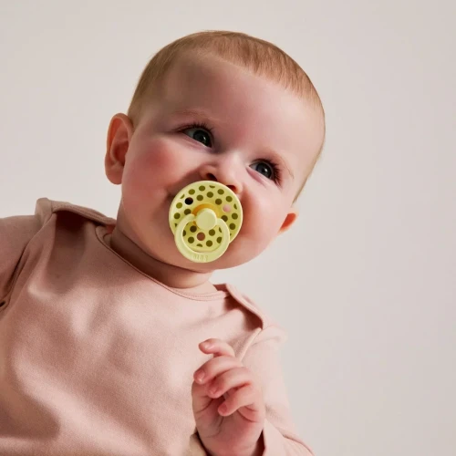 Пустышка круглая латексная Bibs Polka Luna/Wasabi, 0-6 мес. купить в Кишиневе
