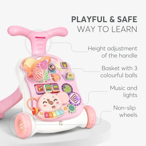 Ходунок Kikkaboo 3 in 1 Play & Grow Pink купить в Кишиневе