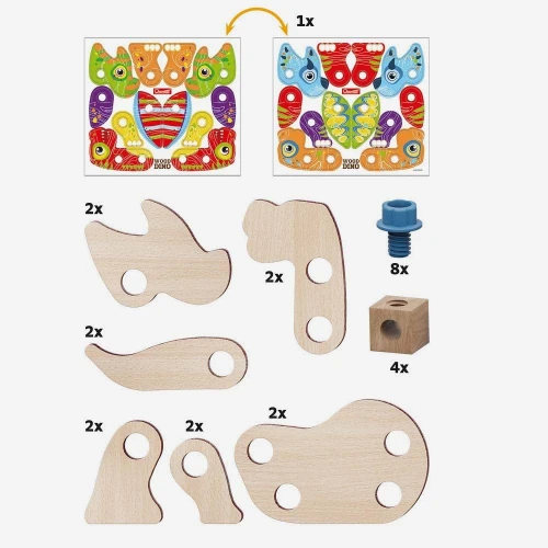 Конструктор Quercetti Play Bio Wood Dino, 24 элемента купить в Кишиневе