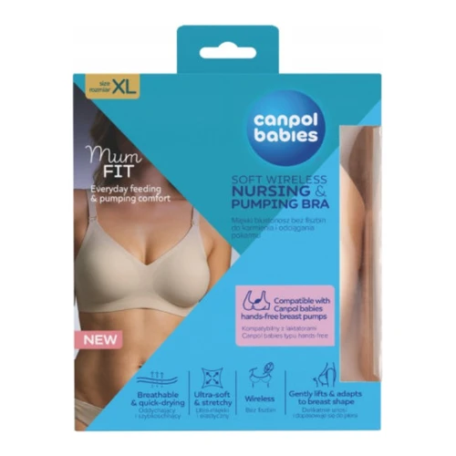 Sutien pentru alăptare și pompare Canpol Babies MumFit, fără cusături, bej, mărimea XL cumpăra în Chișinau