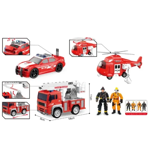 Набор пожарных машин Wenyi Rescue с инерцией (свет/звук), масштаб 1:20 купить в Кишиневе