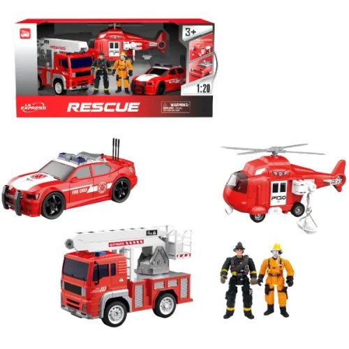 Набор пожарных машин Wenyi Rescue с инерцией (свет/звук), масштаб 1:20 купить в Кишиневе