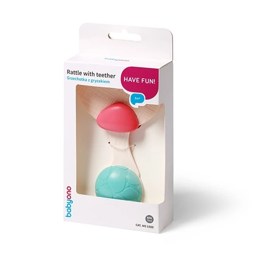 Погремушка BabyOno Leaf Beige с прорезывателем для зубов купить в Кишиневе