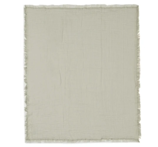 Păturică Jollein Fringe GOTS Olive Green/Ivory, 120x120 cm cumpăra în Chișinau