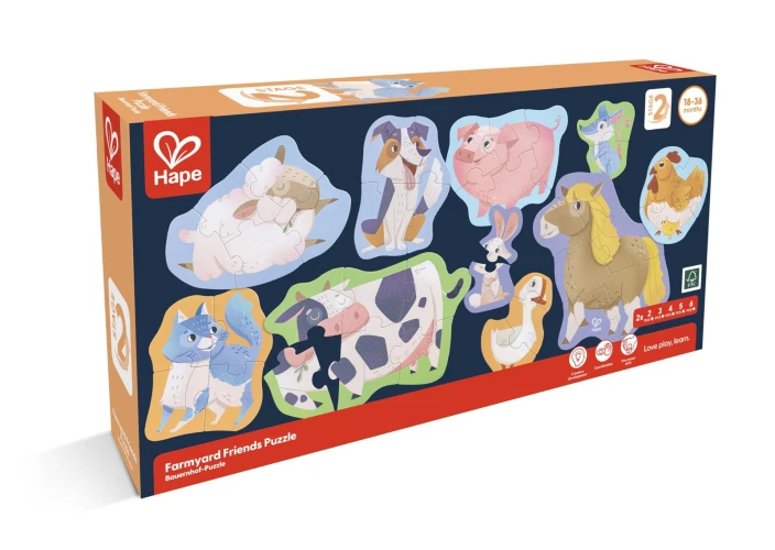 Puzzle educativ Hape 10 în 1 Prietenii de la Fermă, 40 elemente cumpăra în Chișinau