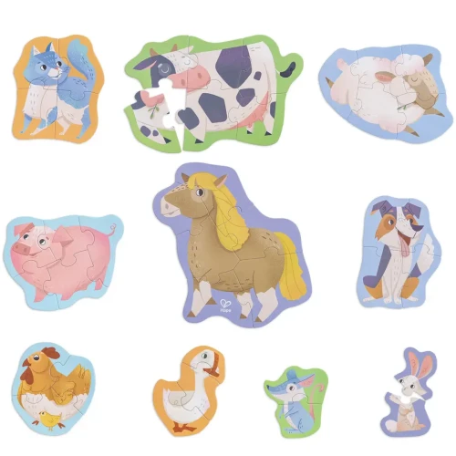Puzzle educativ Hape 10 în 1 Prietenii de la Fermă, 40 elemente cumpăra în Chișinau