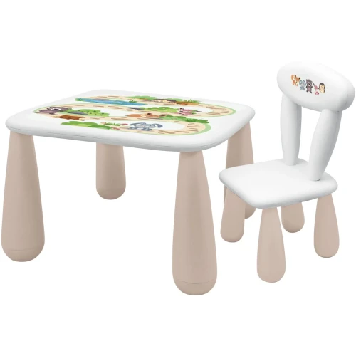 Măsuță cu scaun Maltex Luna Nature Buddies White Beige cumpăra în Chișinau