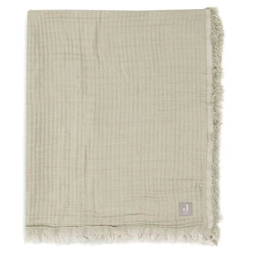 Păturică Jollein Fringe GOTS Olive Green/Ivory, 120x120 cm cumpăra în Chișinau