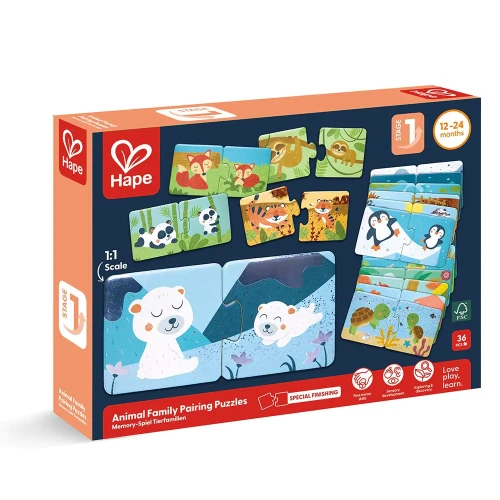 Puzzle educativ Hape Potrivește perechea – Animale și pui, 36 elemente cumpăra în Chișinau