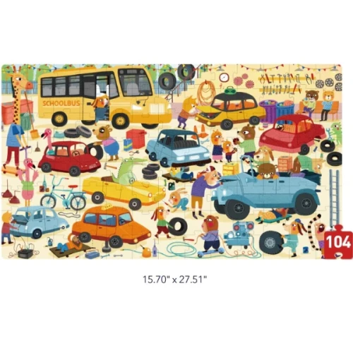 Puzzle Mideer Busy Garage, 104 elemente cumpăra în Chișinau