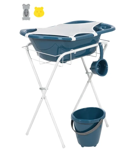 Набор ванночки с подставкой BabyJem Soft Blue, 7 предмета купить в Кишиневе