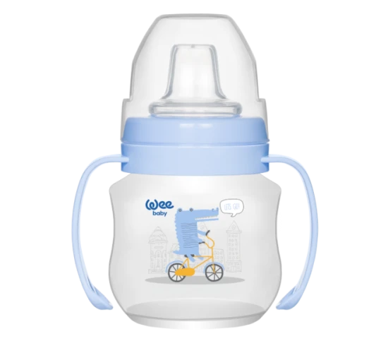 Бутылочка из пластика с ручкой WeeBaby с силиконовой соской, 125 мл купить в Кишиневе