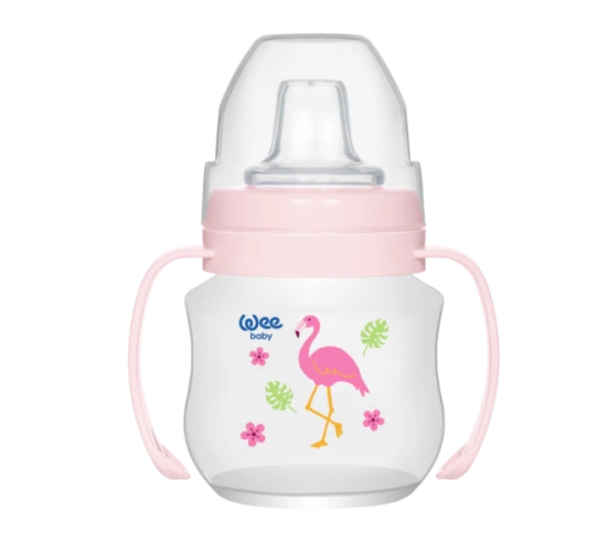 Бутылочка из пластика с ручкой WeeBaby с силиконовой соской, 125 мл купить в Кишиневе