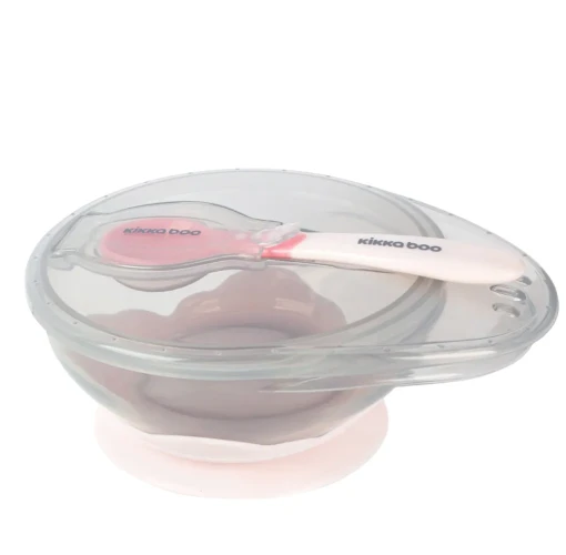 Bol cu ventuză și lingură Kikkaboo Pink, 250 ml cumpăra în Chișinau